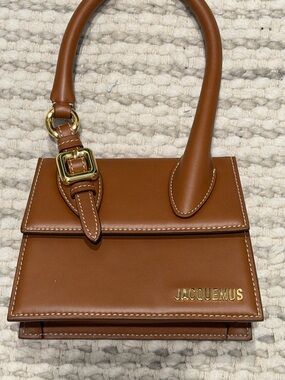 Jacquemus Tan Le Chiquito Top-Handle Mini Bag with Gold Hardware